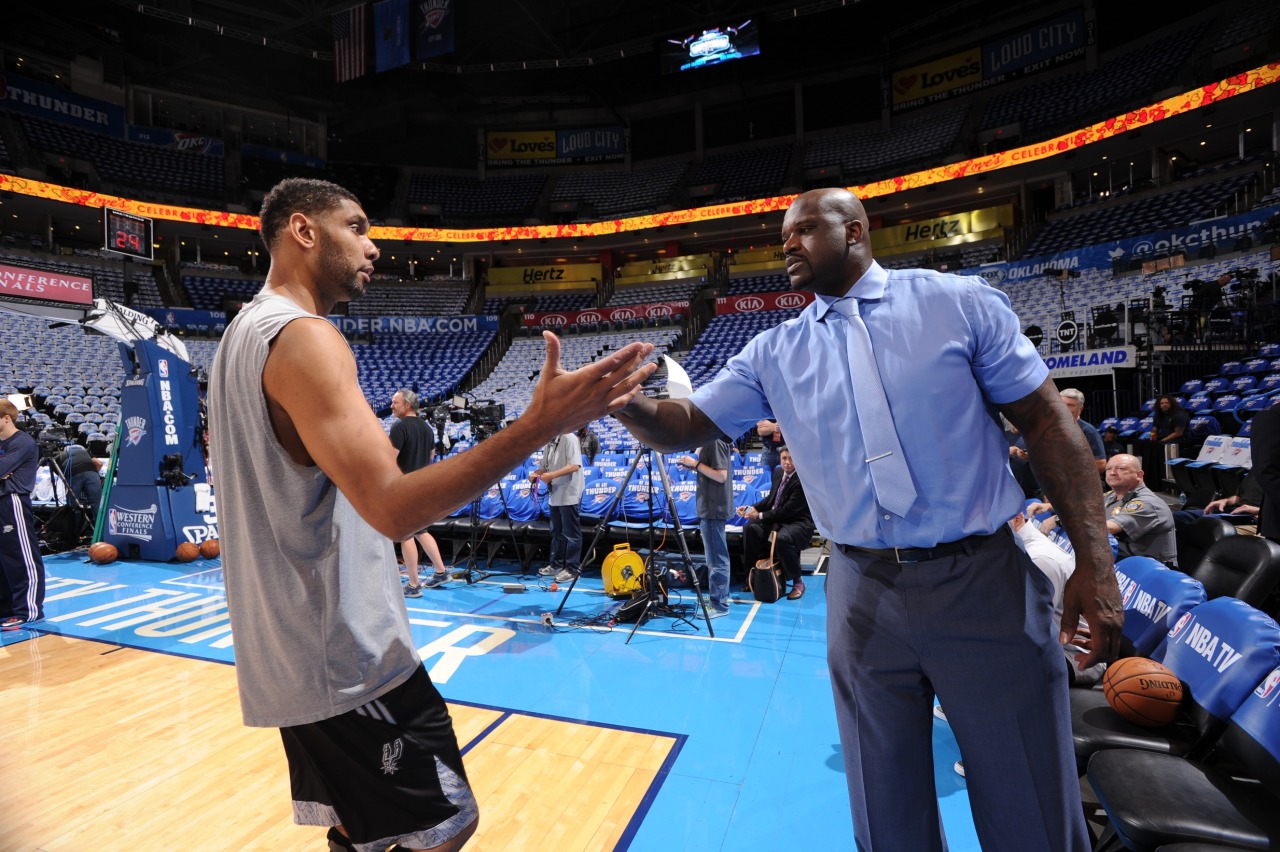 NBA Through the Lens — Tim Duncan #of the San Antonio Spurs greets ...