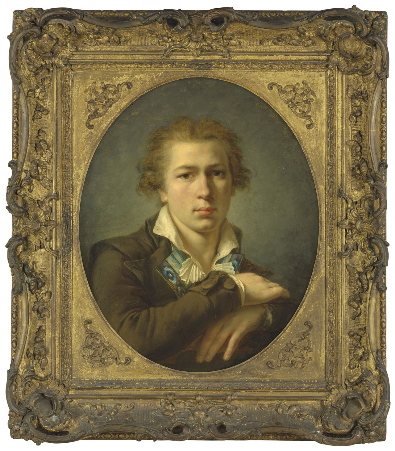 Circle of Henri Pierre Danloux (1753-1809), â€˜Portrait of a young gentleman in an embroidered jacketâ€™, oil on paper laid on canvas then panel, 1700s, French, for sale est. 12,000-18,000 GBP in Christieâ€™s Old Masters Day sale, July 2019