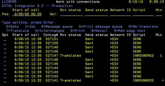 EXTOL EDI Integrator Work with Connections