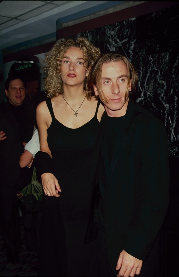 superratty — Tim Roth with wife Nikki Butler in the premiere of...