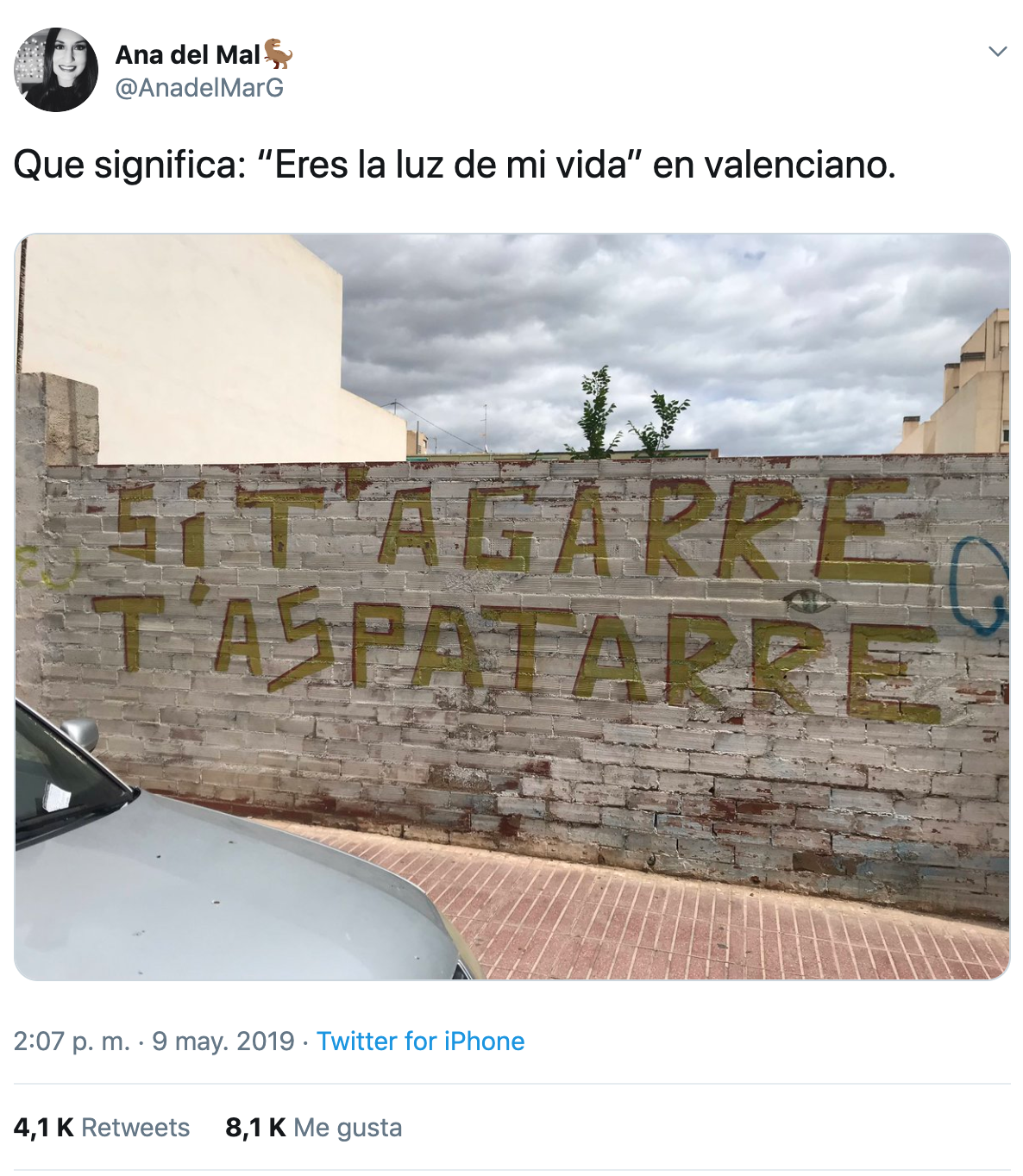Declaración de amor en valenciano