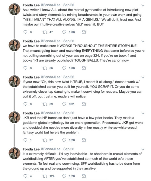 dearprongs:Fonda Lee’s twitter thread on JK Rowling