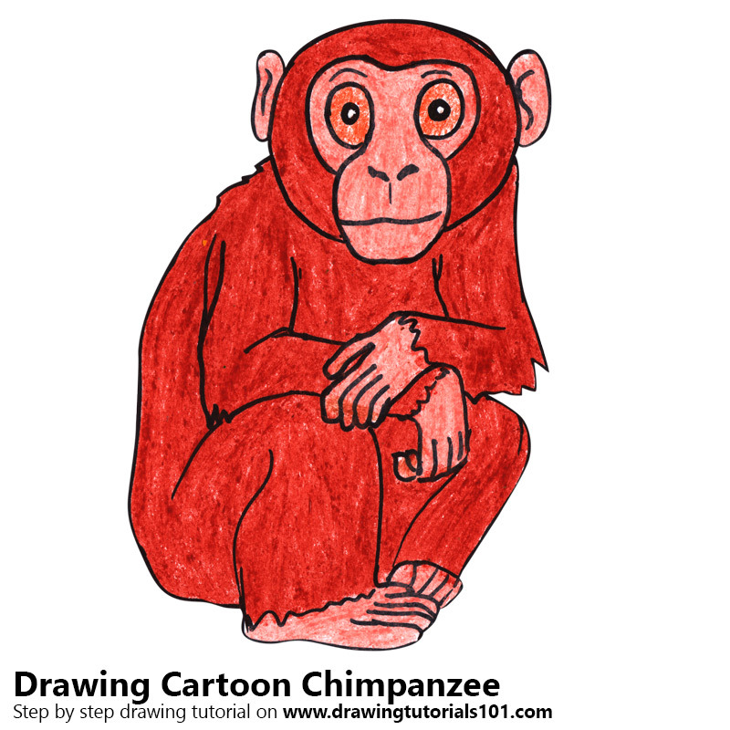 smiling chimpanzee drawing