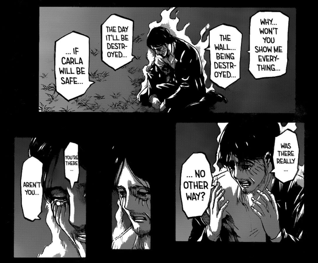 Grisha Yeager questions Eren's decision to make him kill the Reiss family and get the Founding Titan