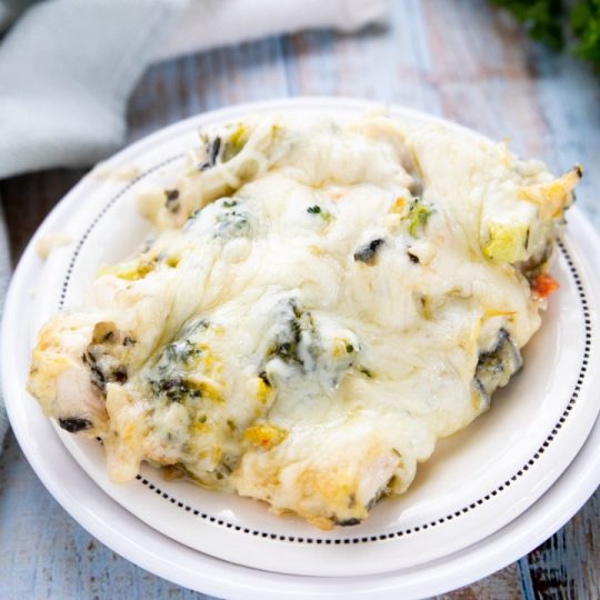 Spinach Artichoke Chicken Casserole (keto, low carb)