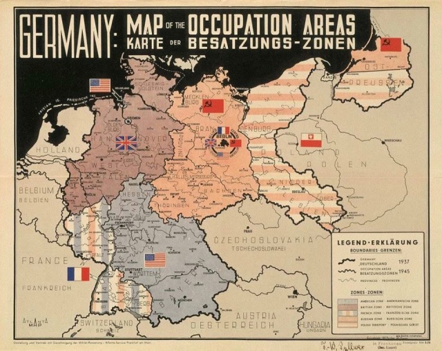 Occupation Zones In Germany 1945 Maps On The Web