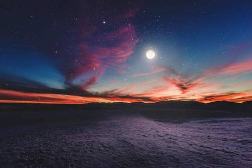 Full Moon over Mexico Desert