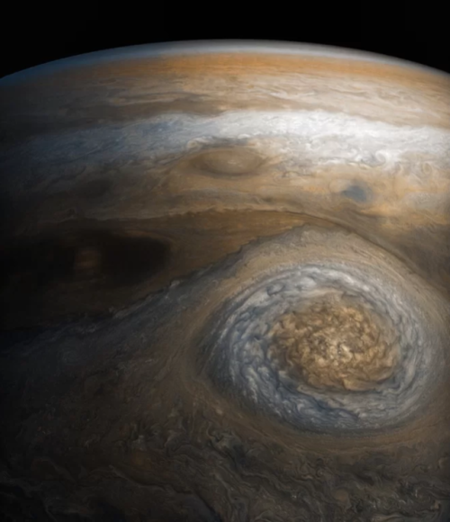 the-wolf-and-moon:Storms of Jupiter,  North Pole