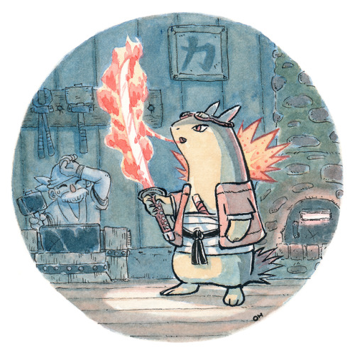 revilonilmah:#157 Typhlosion is fire testing a newly forged...