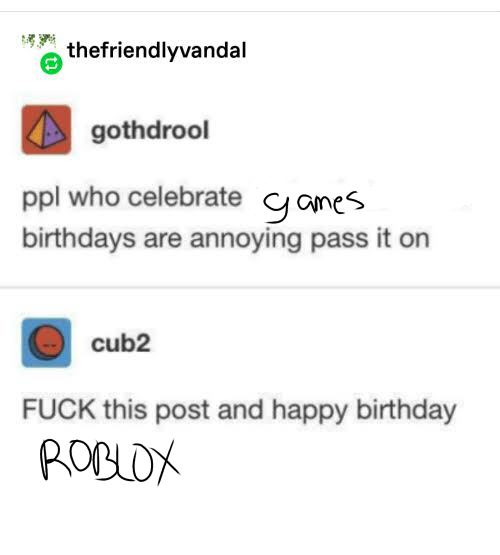Happy Birthday Roblox Tumblr
