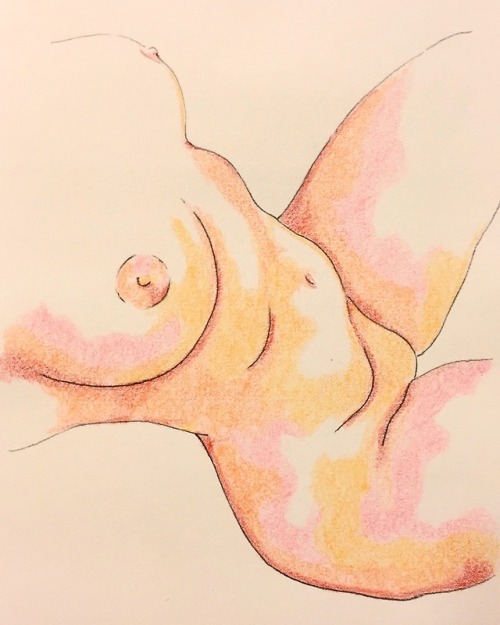 ismaelguerrier:From my series, Nudes(Color pencil on...