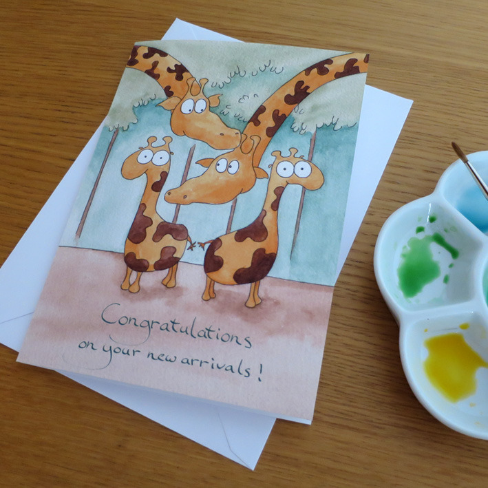Newly listed on Folksy - baby twins card.