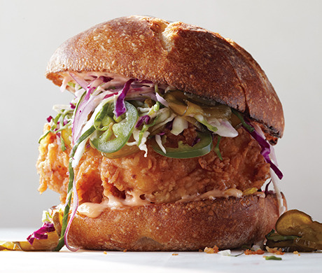 guardians-of-the-food:Fried Chicken Sandwich with Slaw and Spicy...