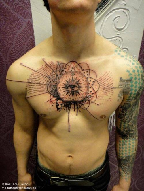 By Xoïl · Loïc Lavenu, done at Needles'Side, Thonon-les-Bains.... good luck;anatomy;big;chest;graphic;eye;facebook;twitter;xoil;other