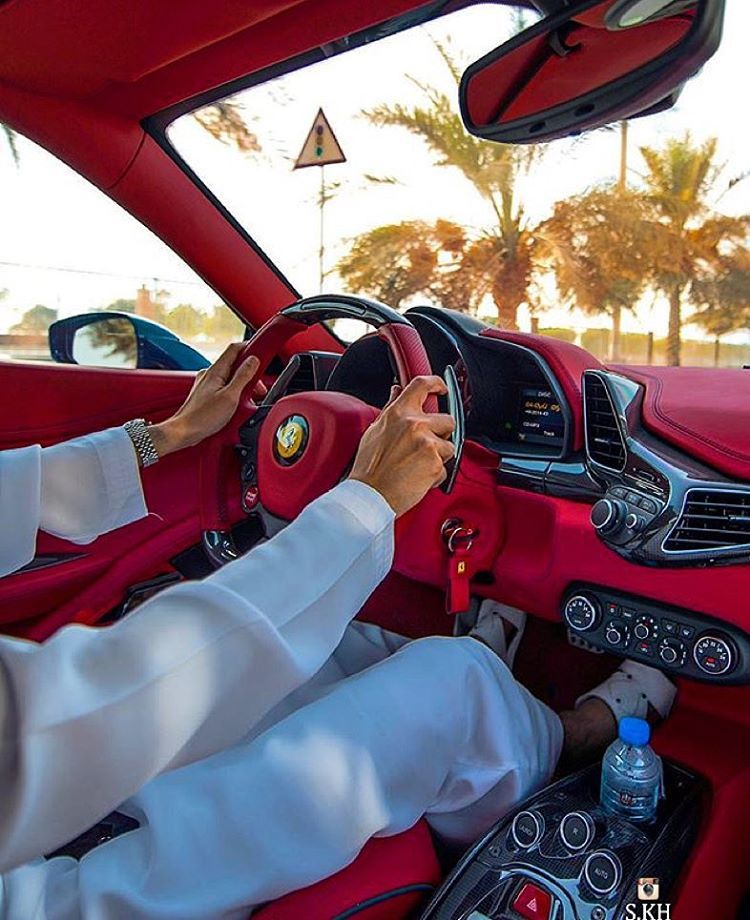 Billionaires Mafia Red Interior On His Blue Ferrari 458
