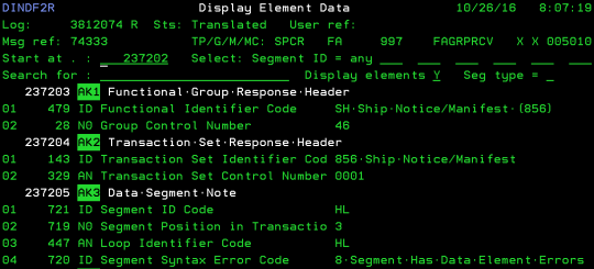 cleo extol integrator FA 997 EEI EDI display element data
