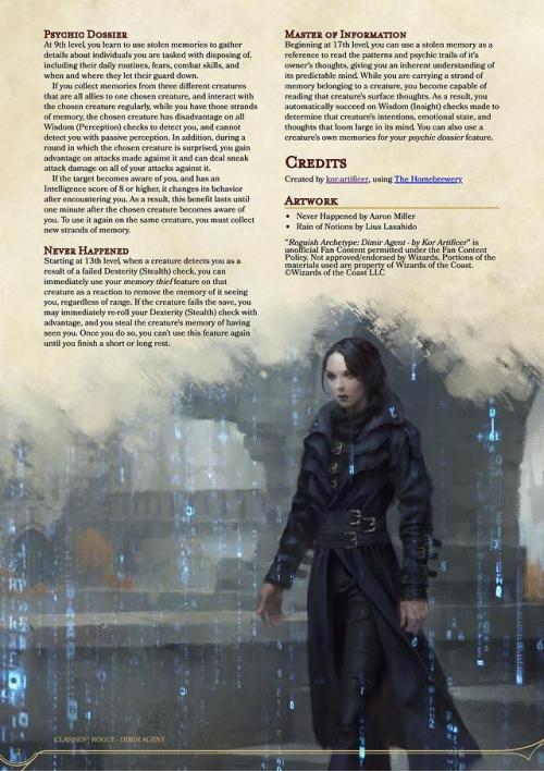 kor-artificer:Roguish Archetype - Dimir Agent (Download)I’ve...