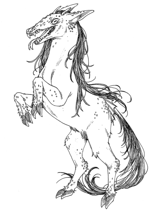 ghostgods:Inktober Day 4: The KelpieThe kelpie is a...