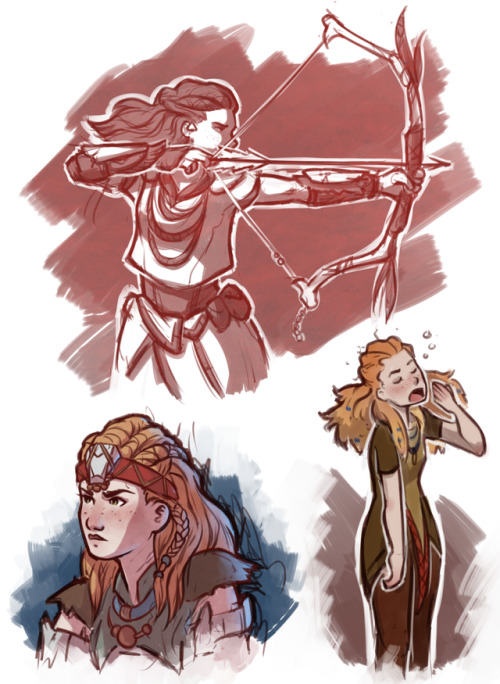 critter-of-habit:Aloy sketch dump - feat. abs envy 