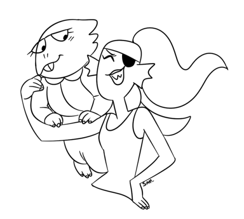 sam-ey:Alphys and Undyne