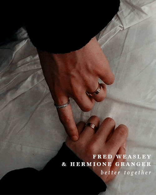 scorpiusmahfoy:ship posters | fred weasley & hermione...