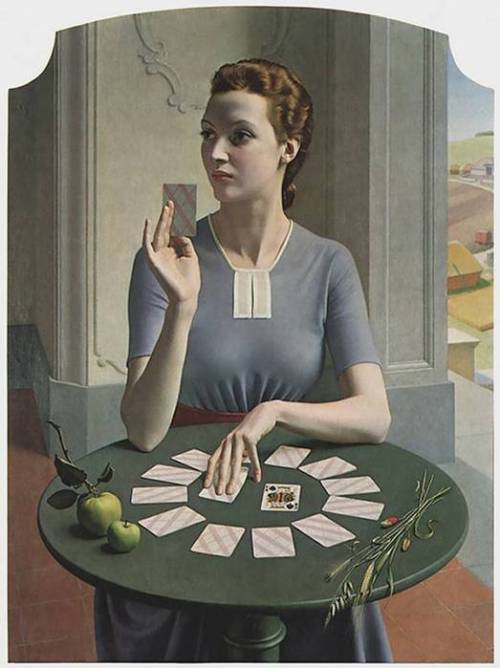 skullofjoy:Meredith Frampton - A Game of patience - 1937