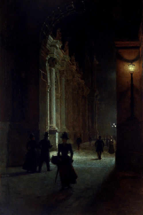 thepolishstufflove:“Louvre at Night” (1892) by Aleksander...