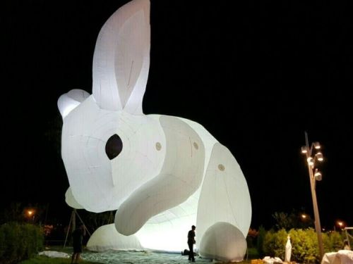 celesse:itscolossal:Amanda Parer’s Giant Inflatable Rabbits...