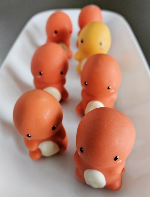 miscellaneousmao:Charmander truffles filled with strawberry...