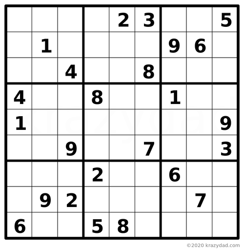 little puzzler solve this puzzle at krazydad tough killer sudoku