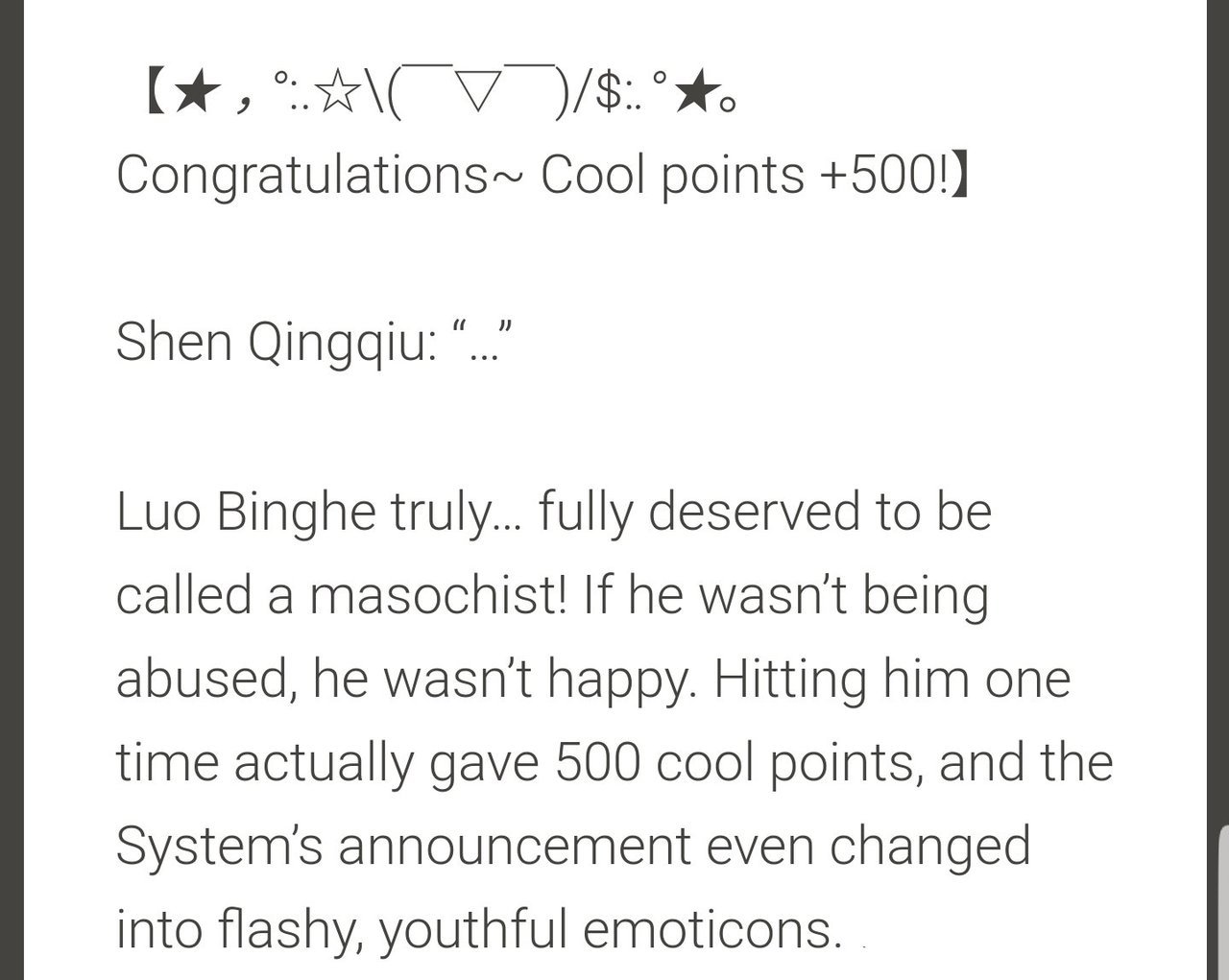 Benny — Can't wait for Shen Qingqiu to get a system...