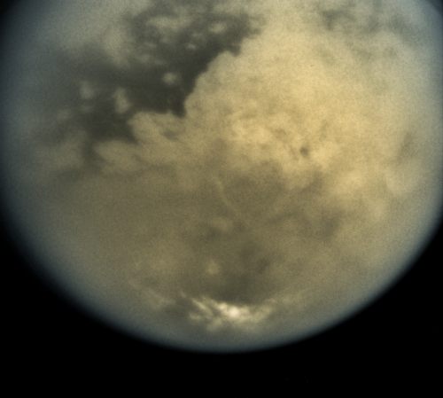 humanoidhistory:Titan, moon of Saturn, observed by the Cassini...