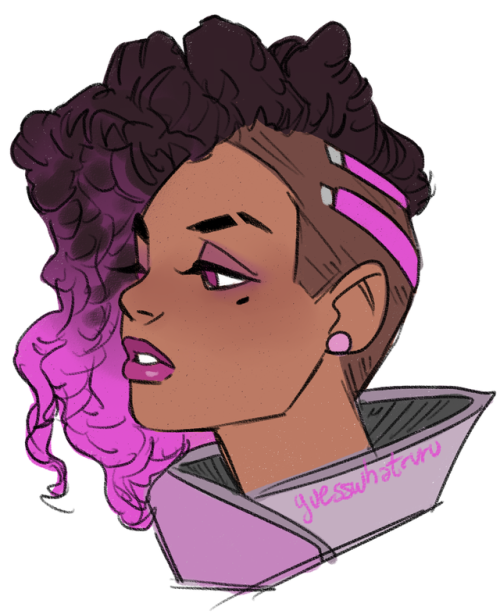 guesswhatruru:A twitch supporter requested curly hair Sombra....