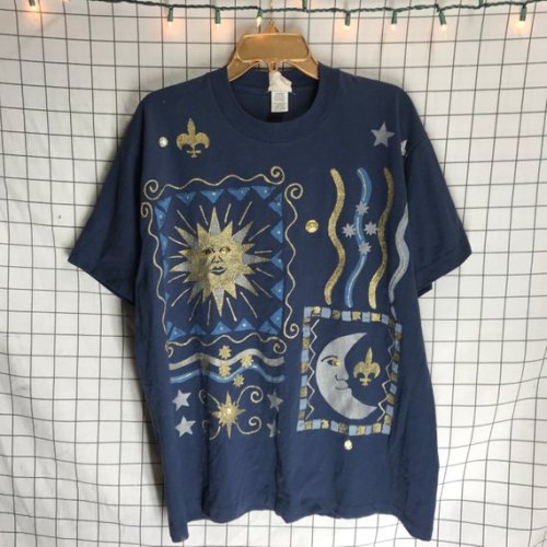 tee tee shirt t-shirt t shirt tshirt moon sun vintage shirt CrystalBleach
