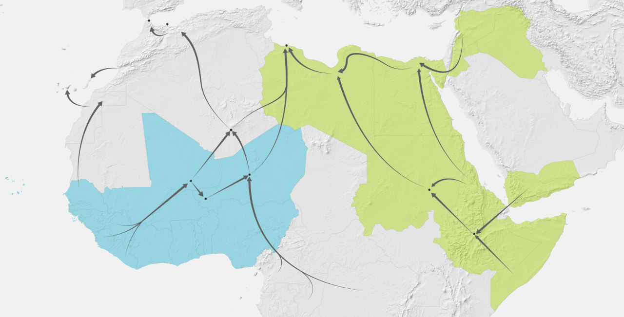 Illegal Immigrant Migration routes before heading... - Maps on the Web