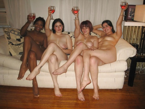 Nudists women having fun