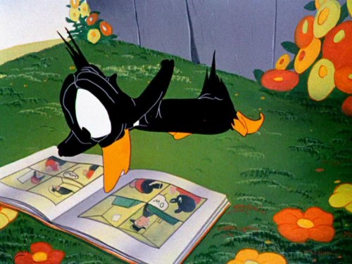 comics-and-things:Daffy Duck reading comics.[from “The Great...