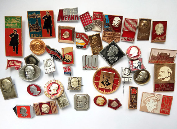 Lot of 40 Vladimir Lenin pins (buy here)