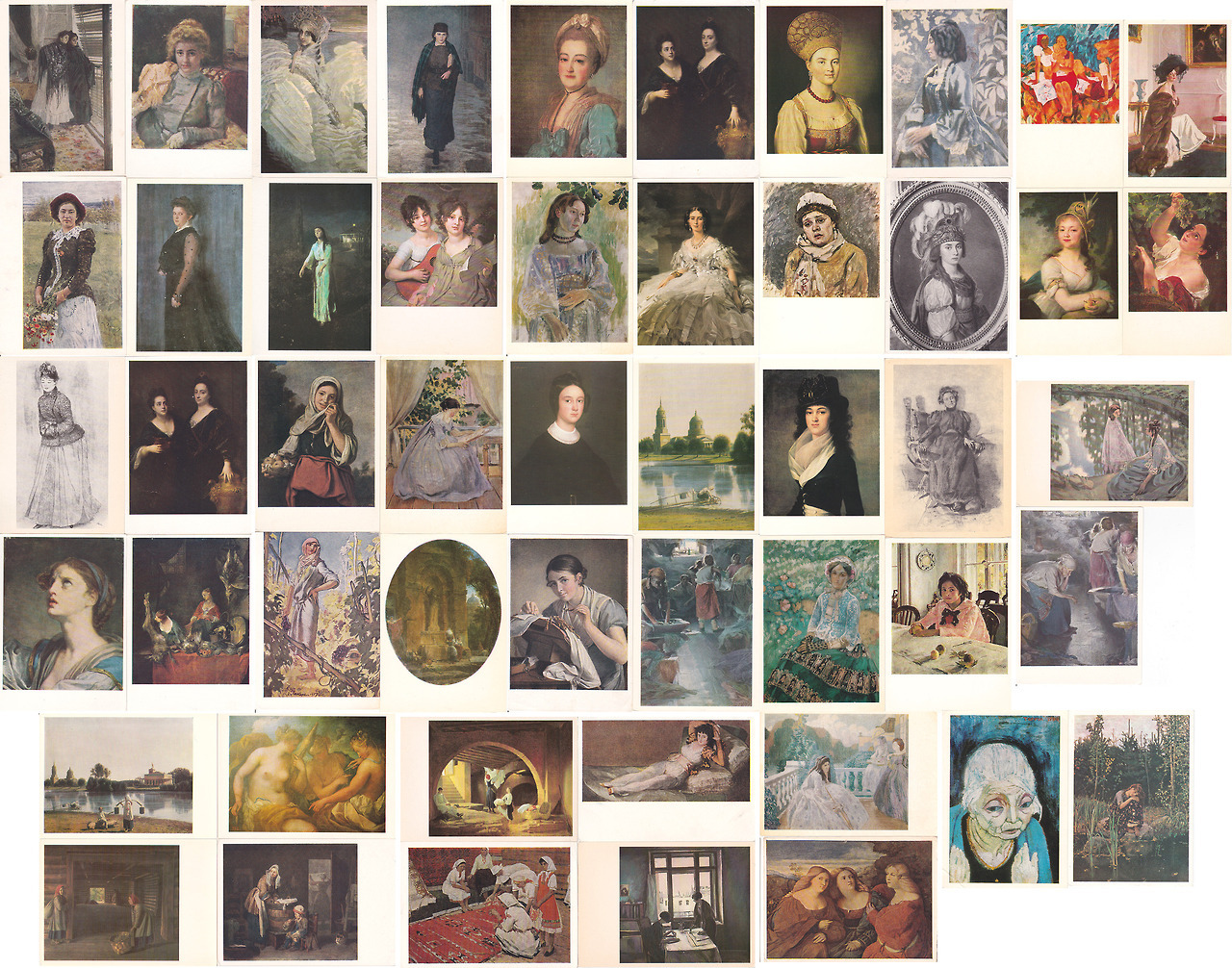 Woman in art - collection of 50 vintage postcards from Soviet Union (buy here)