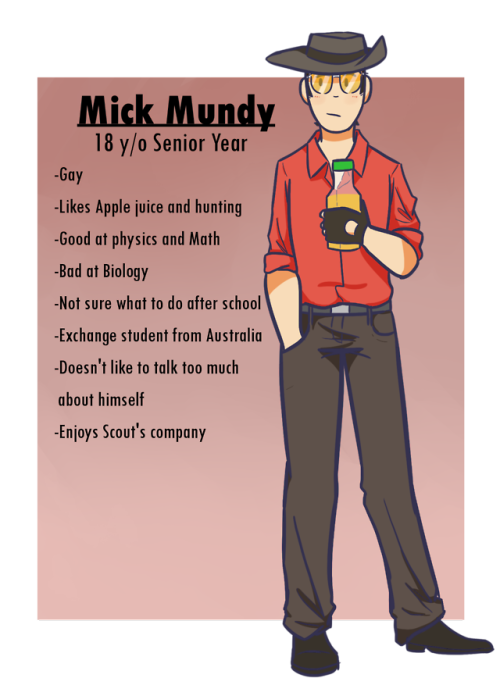 tf2-school-au:[Archive]Mick “Sniper” Mundy[Scout] [Pyro]