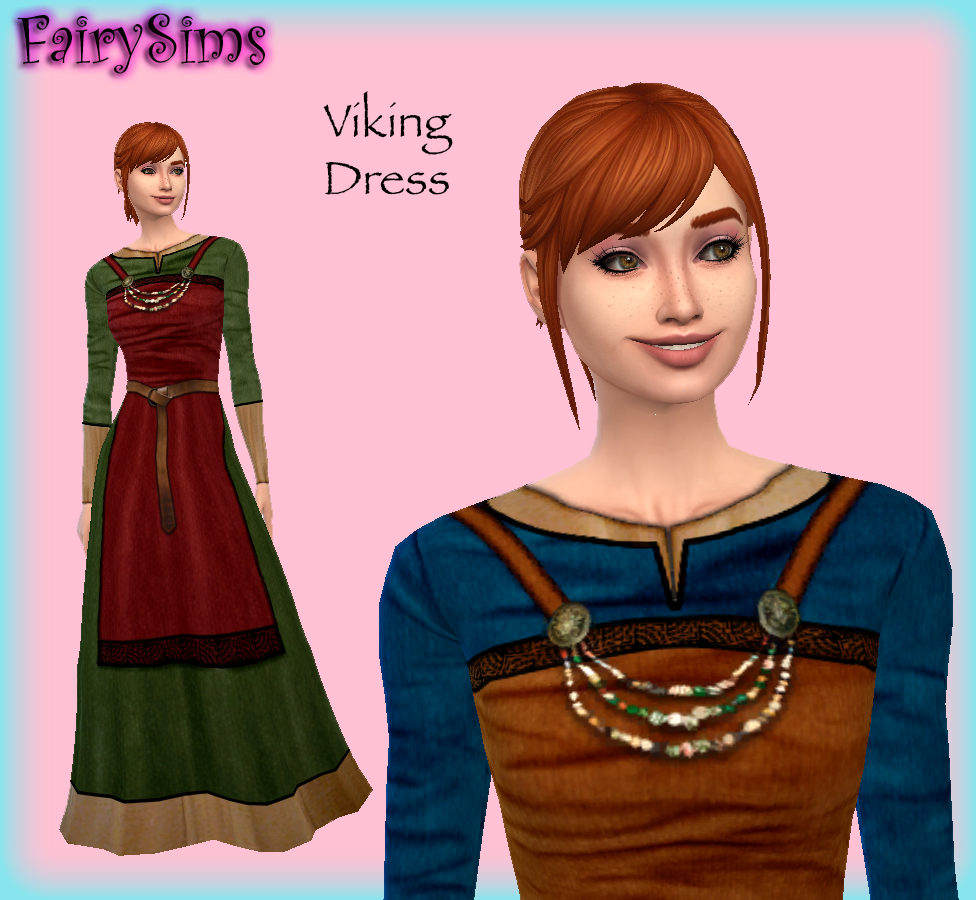 FairySims Medieval — A Viking style dress with a belt and 