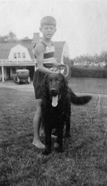 camelotdaydreams:A young JFK with the family puppy. 