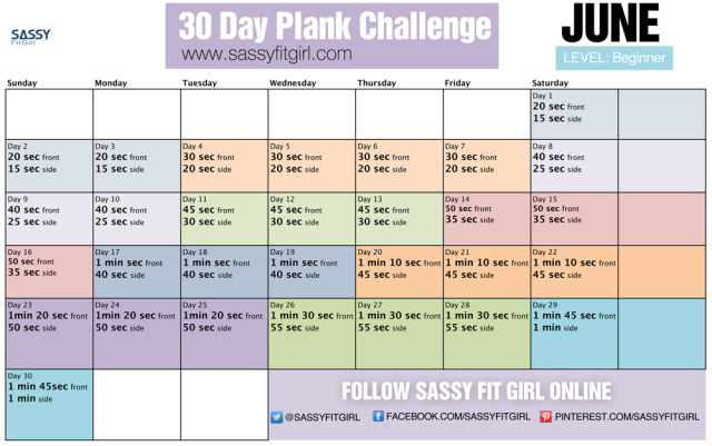 Sassyfitblog 30 Day Plank Challenge Beginner Sassy