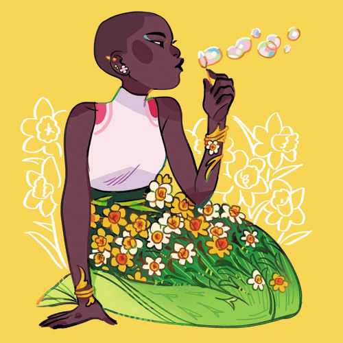 own art Fashion Inspiration fashion illustration floral illustration daffodil daffodil fashion flowers flower illustration flower fashion school assignment instragram Illustration digital art Character Design artist on tumblr