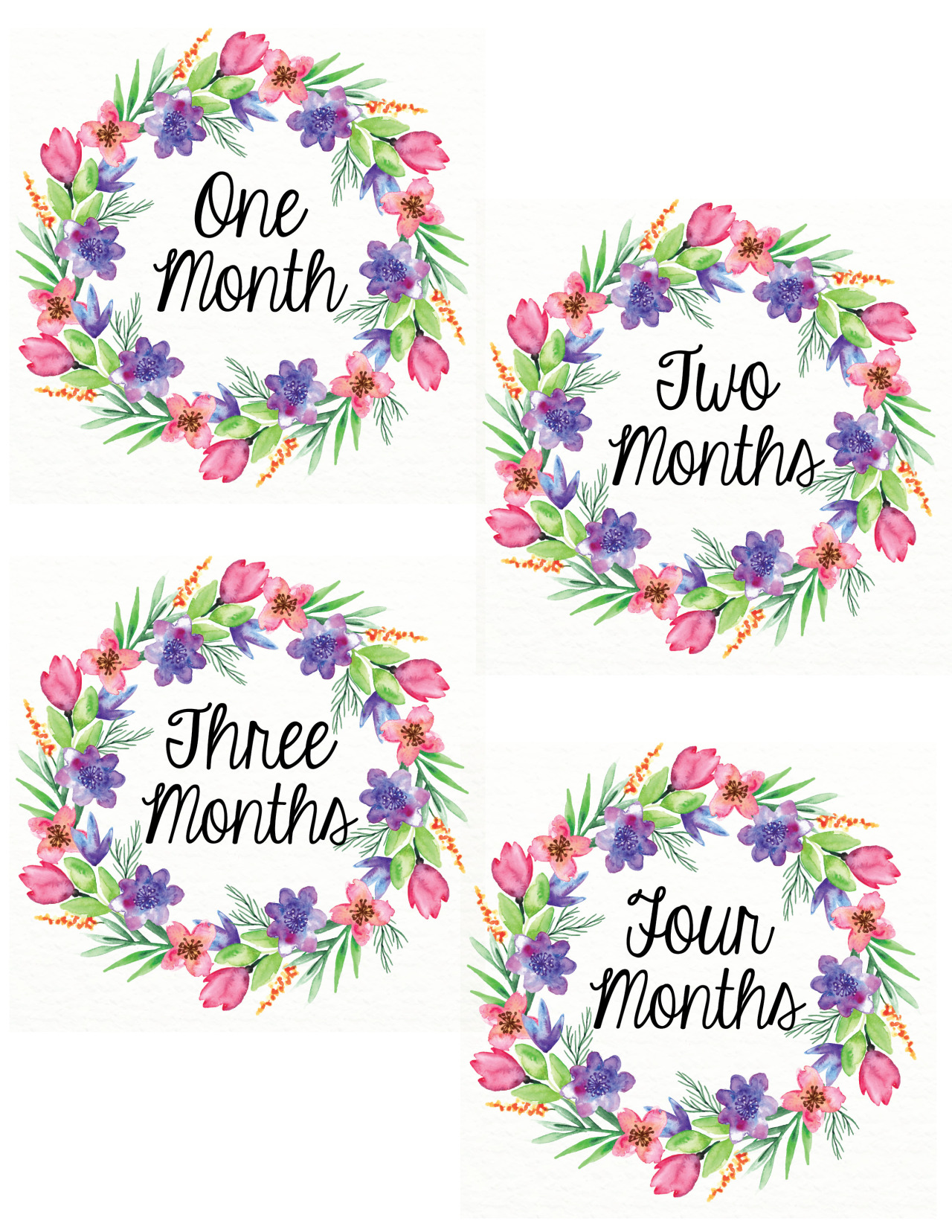 Wonderfully Eccentric — FREE Printable Monthly Baby Girl Belly Stickers