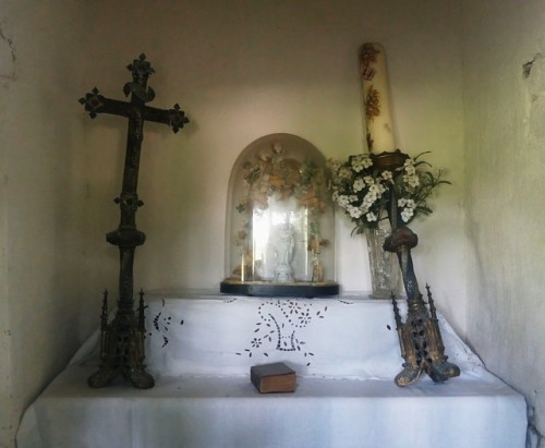 mine Lille France chapel altar crucifix candle church cross