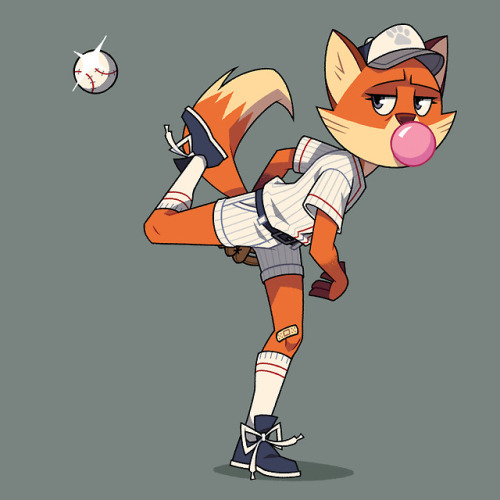 Some posing exercises with a random baseball-fox-girl,...