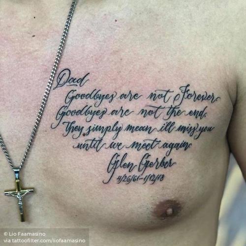 By Lio Faamasino, done at A Town Tattoo, Garden Grove.... family;big;memorial;chest;liofaamasino;facebook;twitter;lettering