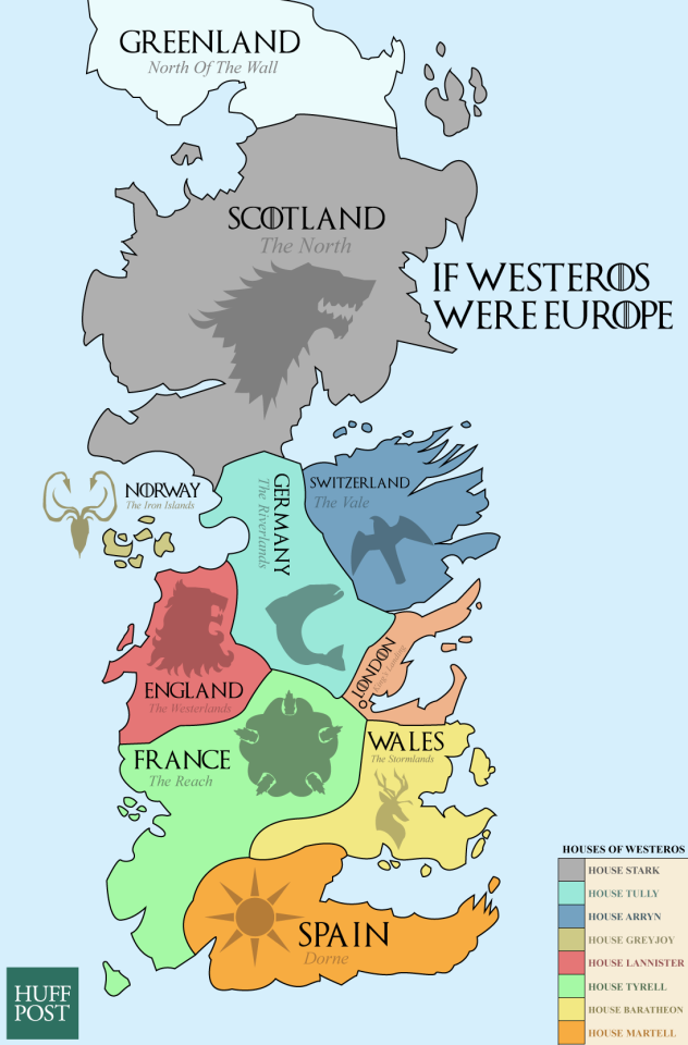 Maptitude — If Westeros were Europe