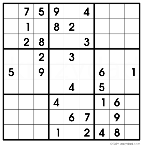 daily sudoku solve this puzzle at krazydad easy sudoku